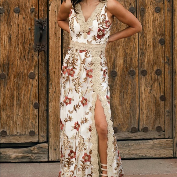 Joyfolie Alya Dress with Red and Gold Embroidery - Picture 13 of 13